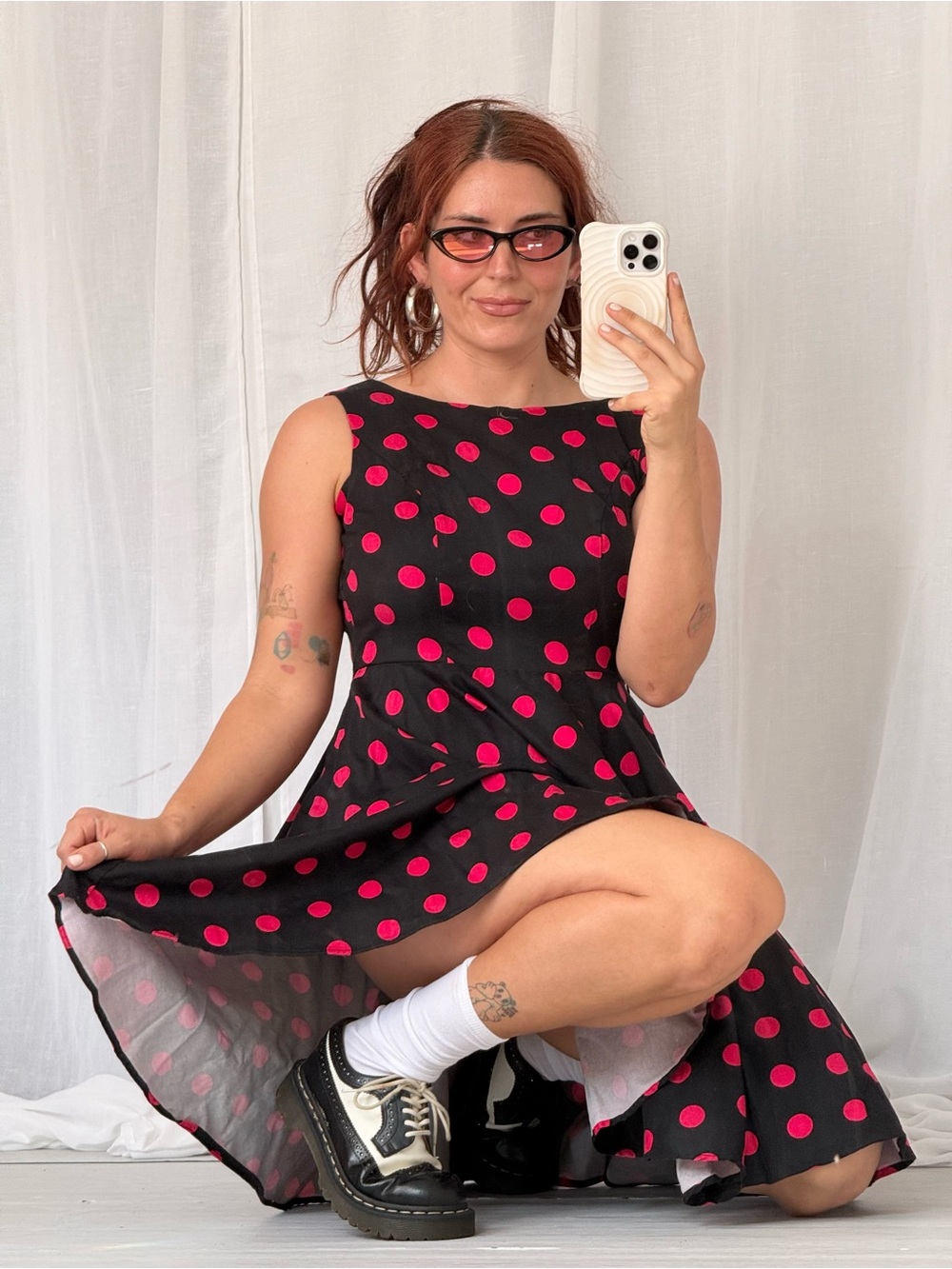 ✦ 90s polka dot fit & flare dress ✦